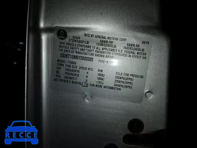 2007 SAAB 9-7X 5.3I 5S3ET13M972800385 image 9