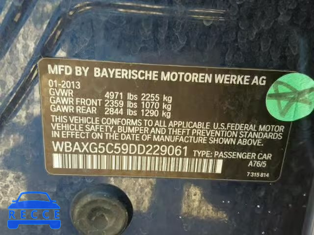 2013 BMW 528 I WBAXG5C59DD229061 image 9
