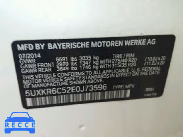 2014 BMW X5 5UXKR6C52E0J73596 image 9