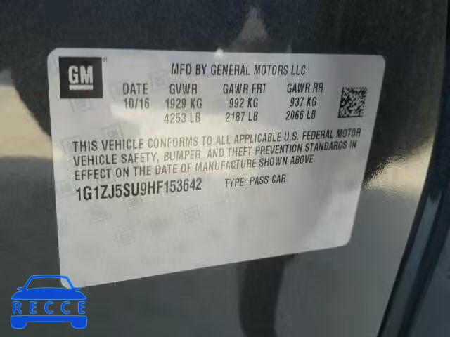 2017 CHEVROLET MALIBU HYB 1G1ZJ5SU9HF153642 image 9