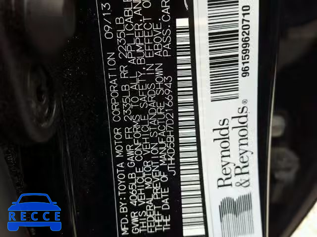 2013 LEXUS CT 200 JTHKD5BH7D2166943 image 9