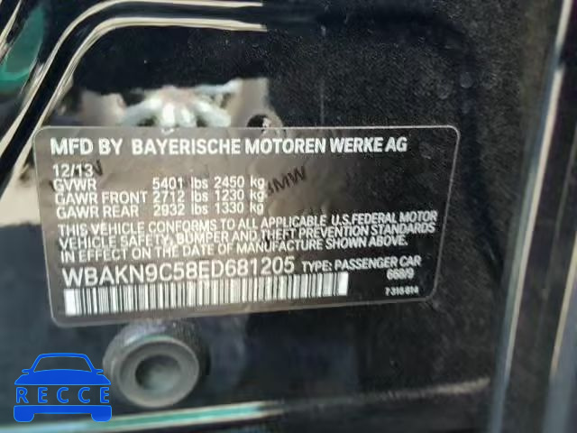 2014 BMW 550 I WBAKN9C58ED681205 image 9