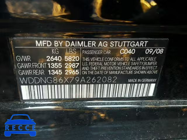 2009 MERCEDES-BENZ S WDDNG86X79A262082 Bild 9