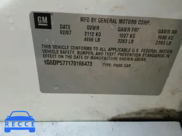 2007 CADILLAC CTS HI FEA 1G6DP577170166473 image 9