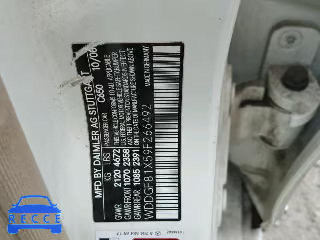 2009 MERCEDES-BENZ C 300 4MAT WDDGF81X59F266492 image 9