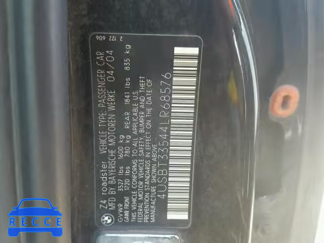 2004 BMW Z4 2.5 4USBT33544LR68576 image 9