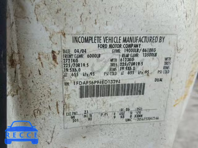 2004 FORD F550 SUPER 1FDAF56P94ED13394 image 9