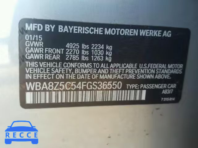 2015 BMW 328 XIGT WBA8Z5C54FGS36550 зображення 9