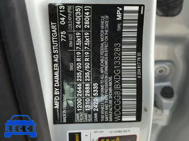 2013 MERCEDES-BENZ GLK 350 4M WDCGG8JBXDG133283 зображення 9