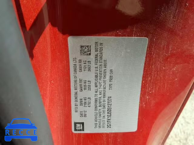 2013 CHEVROLET CAMARO 2SS 2G1FK1EJ5D9127374 зображення 9