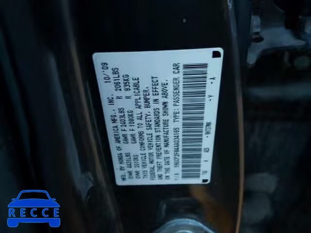 2010 HONDA ACCORD EXL 1HGCP2F84AA034165 image 9