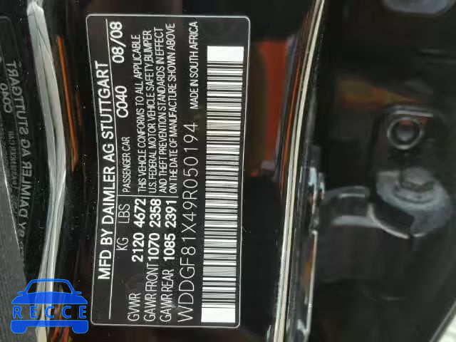 2009 MERCEDES-BENZ C 300 4MAT WDDGF81X49R050194 image 9