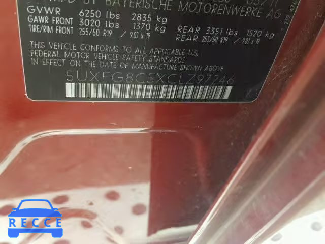 2012 BMW X6 5UXFG8C5XCLZ97246 image 9