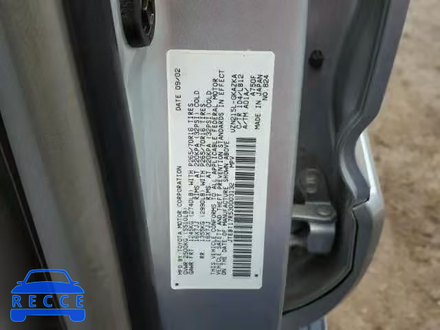 2003 TOYOTA 4RUNNER LI JTEBT17R530003132 image 9