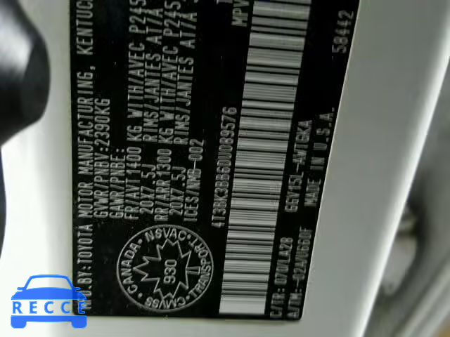2013 TOYOTA VENZA LE 4T3BK3BB6DU089576 image 9
