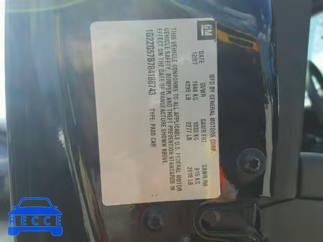 2008 PONTIAC G6 BASE 1G2ZG57B784188743 image 9