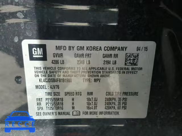 2015 BUICK ENCORE PRE KL4CJDSB4FB191980 image 9