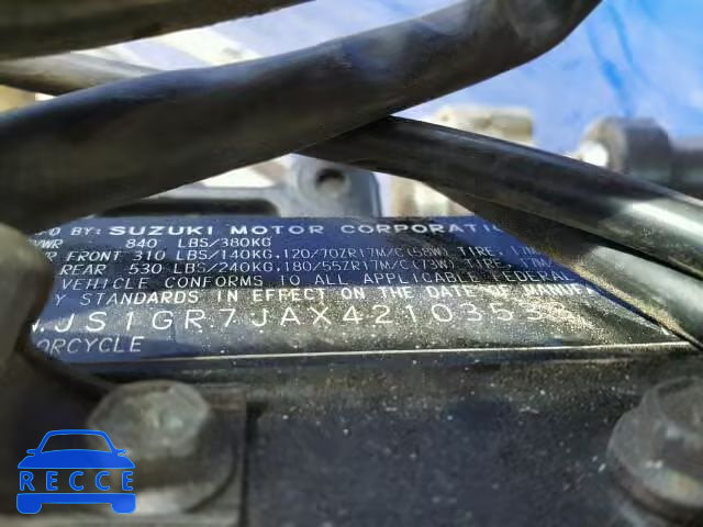 2004 SUZUKI GSX-R750 JS1GR7JAX42103533 image 9