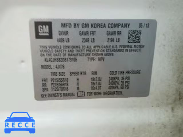 2013 BUICK ENCORE PRE KL4CJHSB2DB179105 image 9