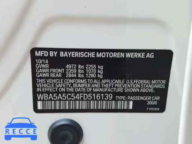 2015 BMW 528 I WBA5A5C54FD516139 image 9