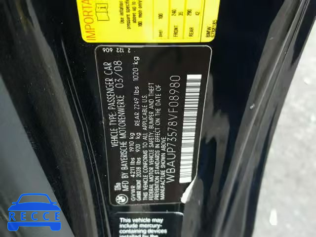 2008 BMW 128 I WBAUP73578VF08980 image 9