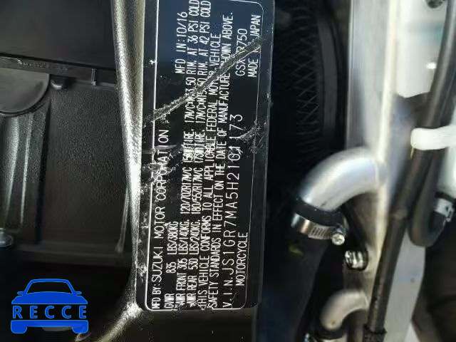 2017 SUZUKI GSX-R750 JS1GR7MA5H2101173 image 9