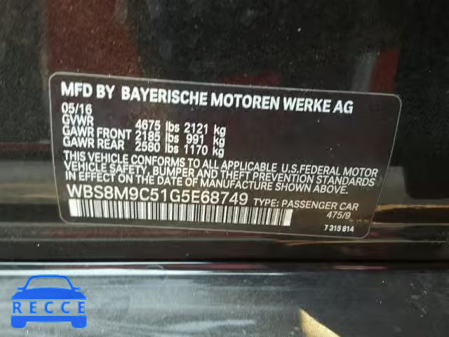 2016 BMW M3 WBS8M9C51G5E68749 Bild 9