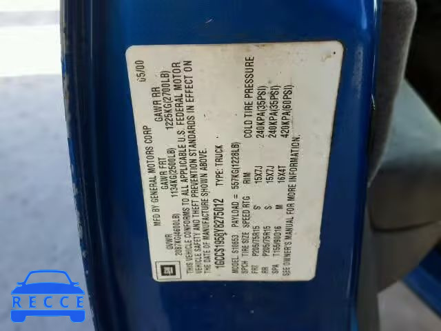 2000 CHEVROLET S TRUCK S1 1GCCS1958Y8275012 image 9