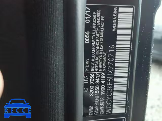 2017 MERCEDES-BENZ G 550 WDCYC3KF6HX270716 Bild 9