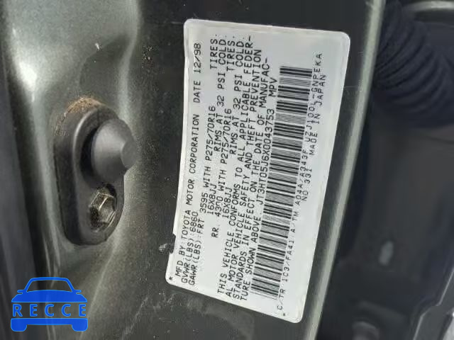 1999 TOYOTA LAND CRUIS JT3HT05J6X0043753 image 9