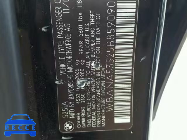 2005 BMW 525 I WBANA53525B859090 image 9