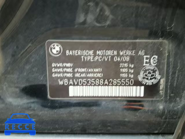 2008 BMW 335 XI WBAVD53588A285550 image 9