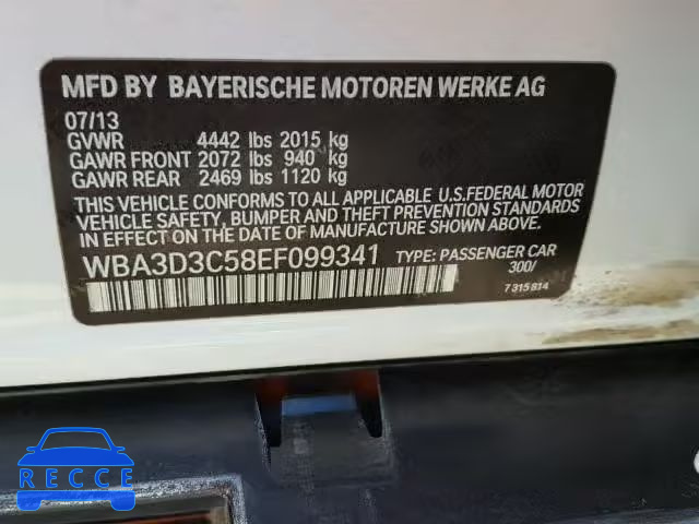 2014 BMW 328 D WBA3D3C58EF099341 зображення 9
