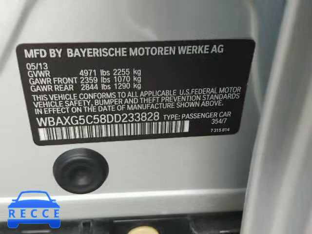 2013 BMW 528 I WBAXG5C58DD233828 image 9