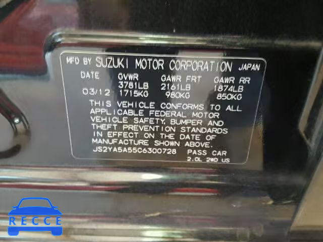 2012 SUZUKI SX4 BASE JS2YA5A55C6300728 image 9