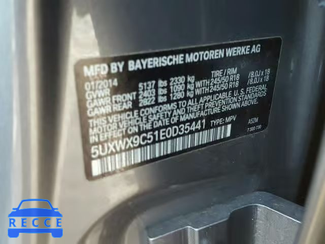 2014 BMW X3 5UXWX9C51E0D35441 image 9