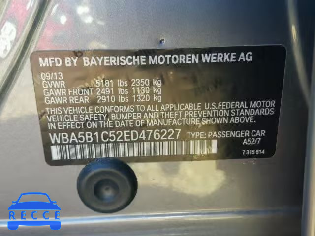 2014 BMW 535 I WBA5B1C52ED476227 Bild 9