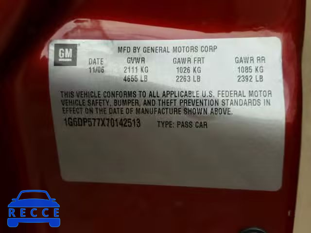 2007 CADILLAC CTS HI FEA 1G6DP577X70142513 image 9