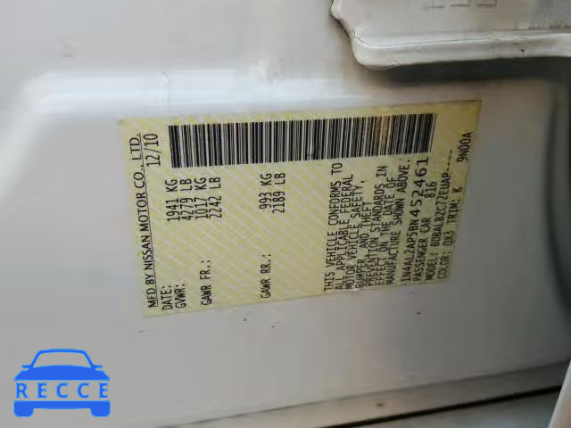 2011 NISSAN ALTIMA BAS 1N4AL2AP5BN452461 image 9