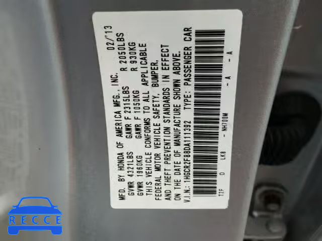 2013 HONDA ACCORD EXL 1HGCR2F88DA111392 Bild 9