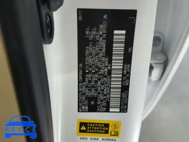 2012 LEXUS RX 450 JTJBC1BA9C2045875 image 9
