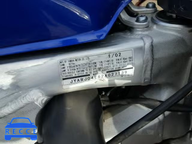 2002 YAMAHA YZFR6 L JYARJ04E62A027139 image 9