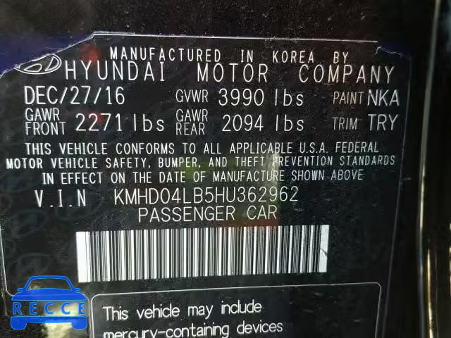 2017 HYUNDAI ELANTRA SP KMHD04LB5HU362962 image 9