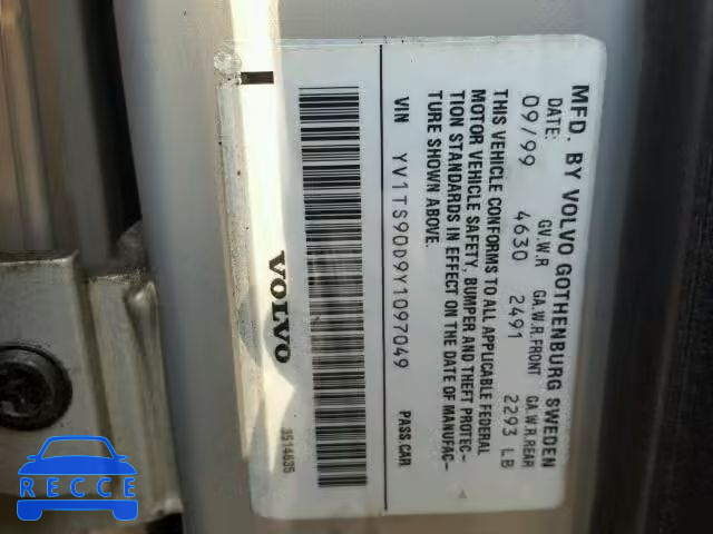 2000 VOLVO S80 T6 TUR YV1TS90D9Y1097049 image 9