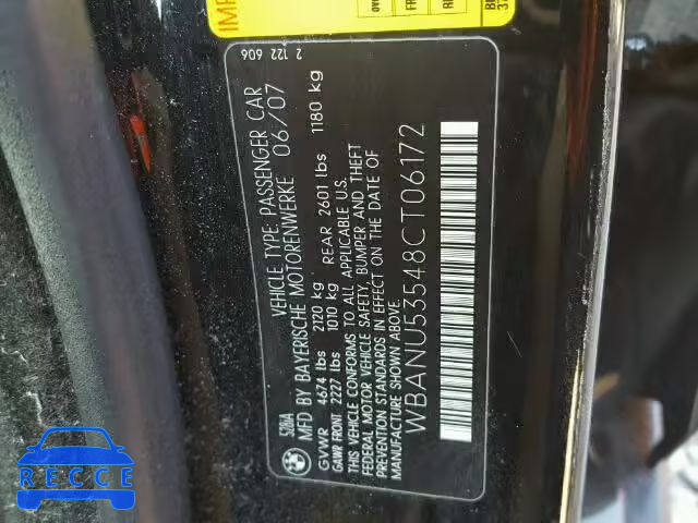 2008 BMW 528 I WBANU53548CT06172 image 9