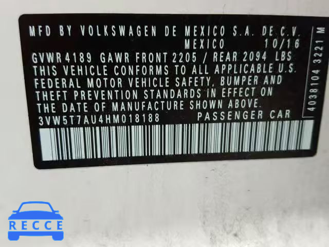 2017 VOLKSWAGEN GTI 3VW5T7AU4HM018188 Bild 9
