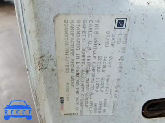 1994 BUICK REGAL 2G4WB55L7R1417553 image 9