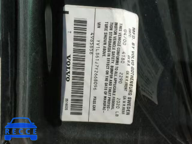 2000 VOLVO S70 BASE YV1LS61J7Y2668096 image 9