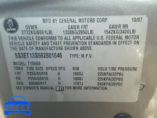 2008 SAAB 9-7X 4.2I 5S3ET13S582801646 image 9