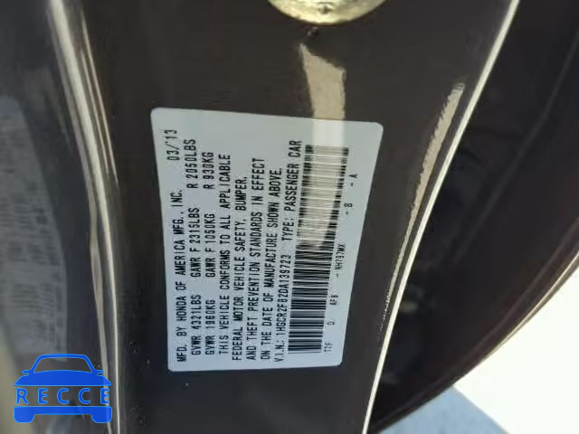 2013 HONDA ACCORD EXL 1HGCR2F82DA139723 зображення 9